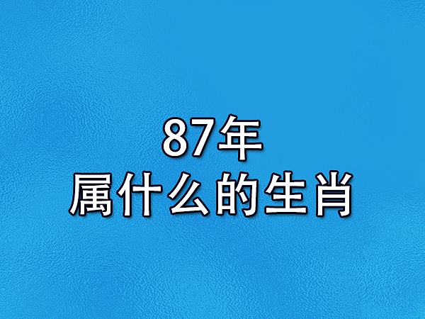 87年属什么的生肖-1987年出生的人属什么