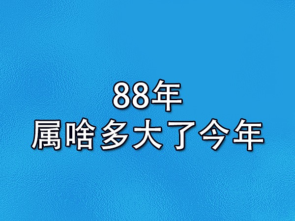 88年属啥多大了今年-88年生