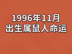 1996年11月出生属鼠人命运