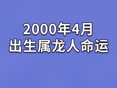 2000年4月出生属龙人命运