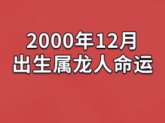 2000年12月出生属龙人命运