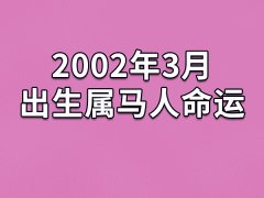 2002年3月出生属马人命运(农历、爱情、事业运势解析)