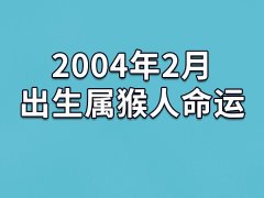 2004年2月出生属猴人命运