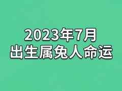 2023年7月出生属兔人命运(农历、爱情、事业运势解析)