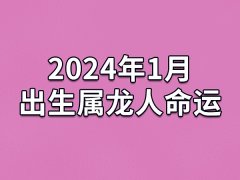 2024年1月出生属龙人命运