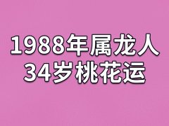 1988年属龙人34岁桃花运：