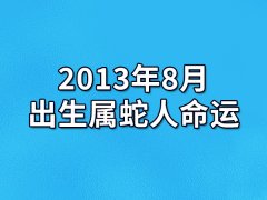 2013年8月出生属蛇人命运