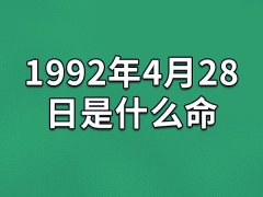 1992年4月28日是什么命：福禄之命(中年运势好转)