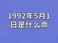 1992年5月1日是什么命：财禄丰足之命(要勇于创新)