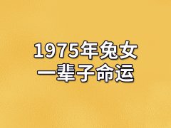 1975年兔女一辈子命运-1975年属兔女一生命运