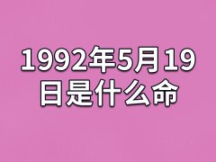 1992年5月19日是什么命：水