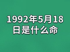 1992年5月18日是什么命：聪慧机敏(遇事要深思熟虑)