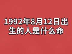 1992年8月12日出生的人是什