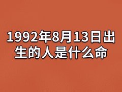 1992年8月13日出生的人是什