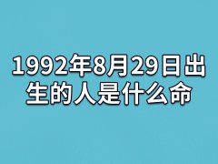 1992年8月29日出生的人是什