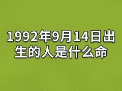 1992年9月14日出生的人是什