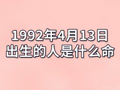 1992年4月13日出生的人是什