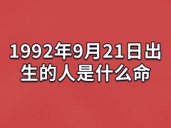 1992年9月21日出生的人是什