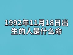 1992年11月18日出生的人是什么命：锋芒过露(事业受阻)