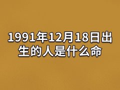 1991年12月18日出生的人是什么命：待人宽厚(做事有原则)