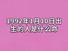 1992年1月10日出生的人是什么命：敦厚朴实(意志顽强)