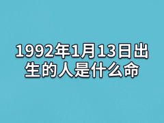 1992年1月13日出生的人是什