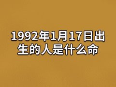 1992年1月17日出生的人是什