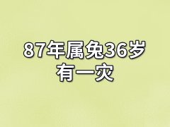 87年属兔36岁有一灾：犯太岁（婚姻易生变故）