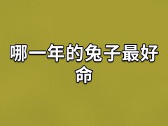 哪一年的兔子最好命：1975年/1987年/1999年