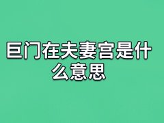 巨门在夫妻宫是什么意思,巨门星在夫妻宫会怎样