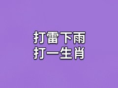 打雷下雨打一生肖:属相龙