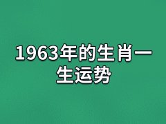 1963年的生肖一生运势:前半生辛苦(晚年幸福)