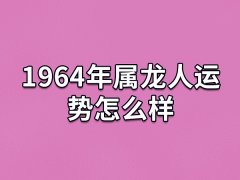 1964年属龙人运势怎么样