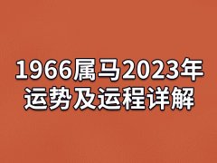 1966属马2023年运势及运程