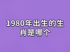 1980年出生的生肖是哪个:生肖猴(农历庚申年)