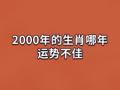 2000年的生肖哪年运势不佳