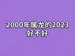 2000年属龙的2023好不好:运