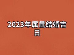 2023年属鼠结婚吉日,生肖鼠