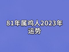 81年属鸡人2023年运势:工作