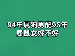 94年属狗男配96年属鼠女好