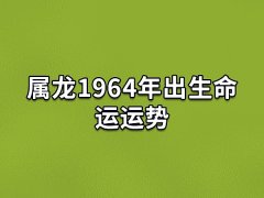 属龙1964年出生命运运势