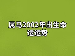 属马2002年出生命运运势