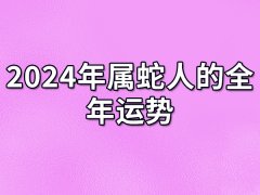 2024年属蛇人的全年运势