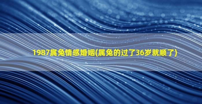 1987属兔情感婚姻(属兔的过了36岁就顺了)