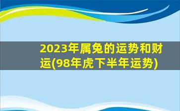 2023年属兔的运势和财运(98年虎下半年运势)