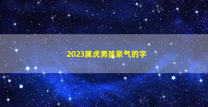 2023属虎男孩豪气的字