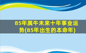 85年属牛未来十年事业运势