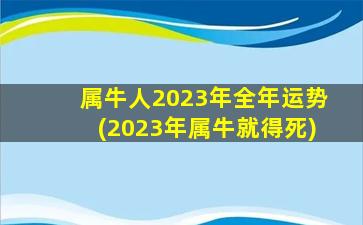 属牛人2023年全年运势(20