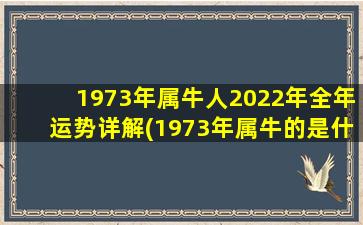 1973年属牛人2022年全年运势详解(1973年属牛的是什么命)