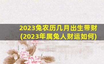 <strong>2023兔农历几月出生带财</strong>